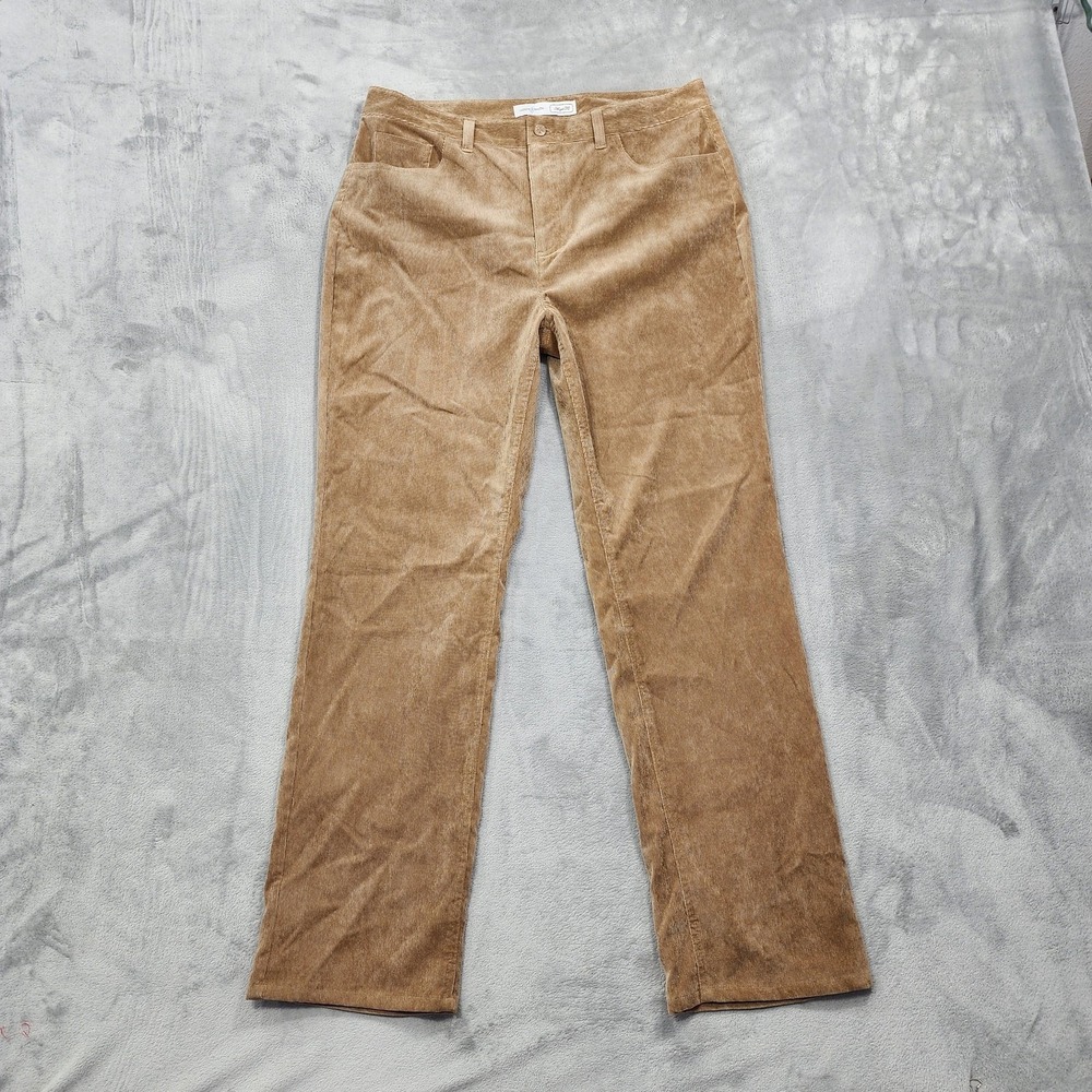 Vintage Jaclyn Smith Pants Womens 14 Beige Corduroy Angel Fit Rhinestone Stretch